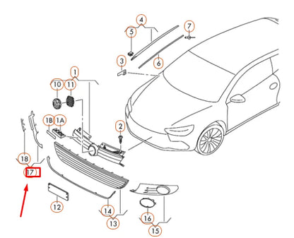 NEW VW GOLF MK6 FRONT BUMPER RIGHT OUTER VENT GRILLE 1K9854662A ORIGINAL