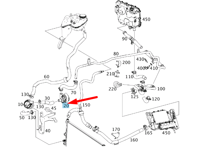NEW MERCEDES-BENZ S W221 ENGINE AUXILIARY WATER PUMP A2215000286 ORIGINAL