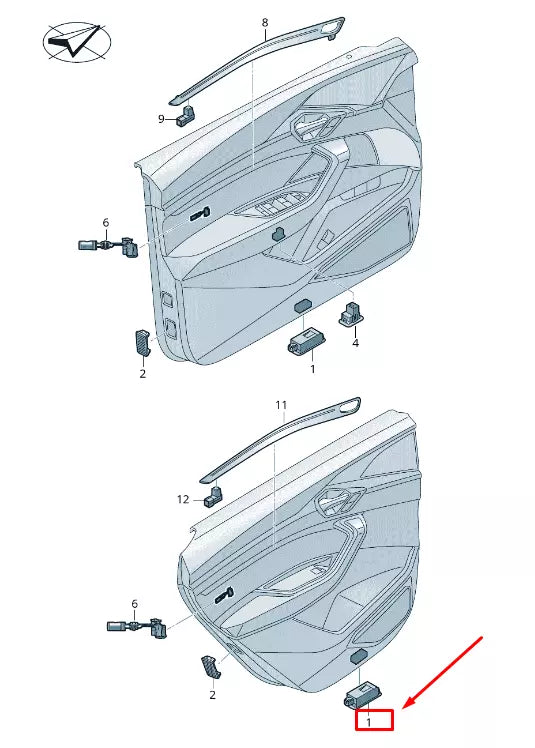 NEW AUDI E-TRON GEN LEFT DOOR LED LIGHT 4KE947415C