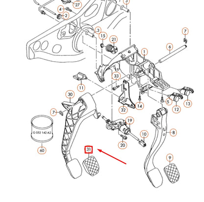 NEW AUDI A4 B7 CLUTCH PEDAL CAP 8E072117301C ORIGINAL