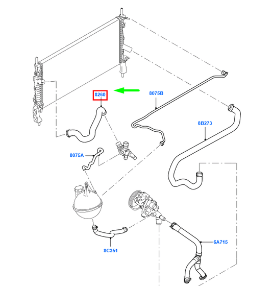 new ford transit mk3 radiator upper hose 1751735 8c16-8b274-ac original