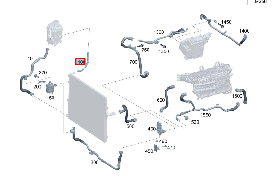 NEW MERCEDES-BENZ S W223 COOLANT EXPANSION TANK HOSE A2235012401 ORIGINAL