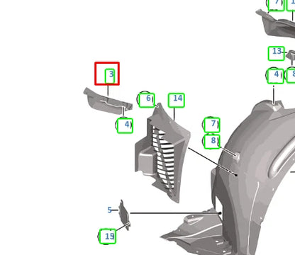 NEW BMW X5 E70 FRONT RIGHT FENDER LINER PRESSURE LIP 51777185576 ORIGINAL