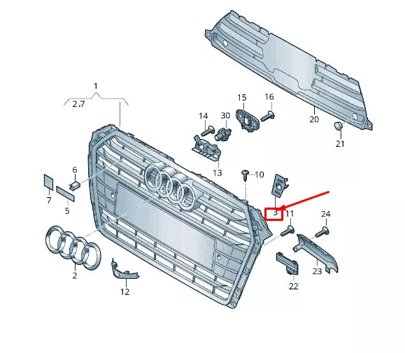 NEW AUDI A4 AVANT B9 FRONT LEFT ULTRASOUND SENSOR SUPPORT 8W0919267C ORIGINAL