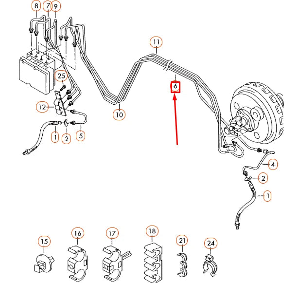 NEW AUDI Q7 4L FRONT LEFT BRAKE LINE LHD 7L8614727H ORIGINAL