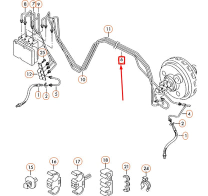 NEW AUDI Q7 4L FRONT LEFT BRAKE LINE LHD 7L8614727H ORIGINAL
