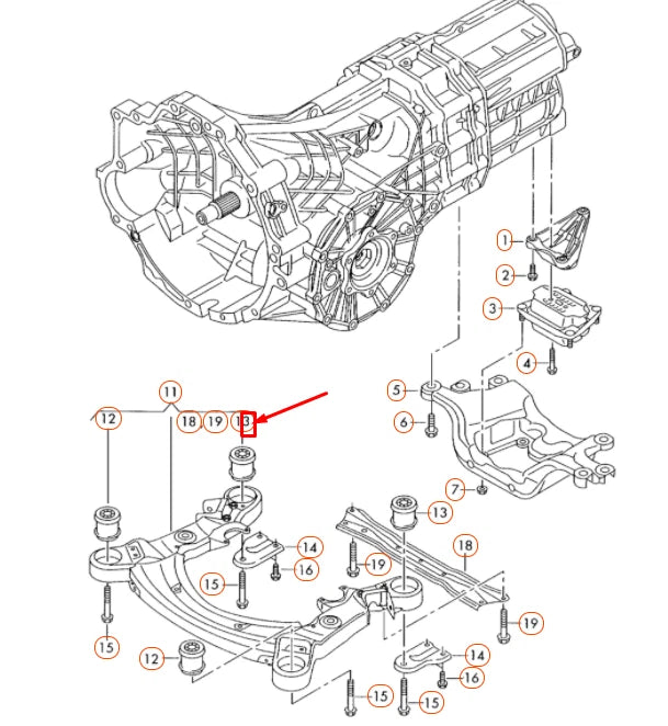 NEW AUDI A6 C6 FRONT SUPPORT FRAME REAR BONDED RUBBER BUSH 4F0399419E ORIGINAL