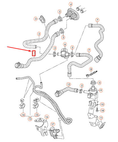 NEW AUDI A4 B8 HEATER CORE COOLANT HOSE 8K1819371AB ORIGINAL
