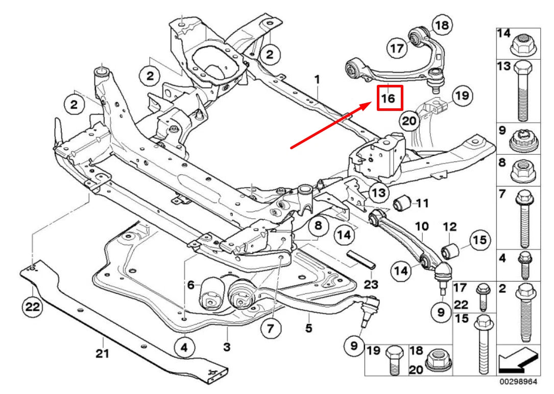 NEW BMW X6 F16, F86 FRONT RIGHT UPPER CONTROL ARM 6790974 31126790974 ORIGINAL