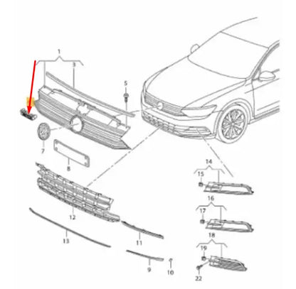 NEW VW PASSAT B8 RADIATOR GRILLE 4MOTION BADGE EMBLEM 3G0853948CMGM