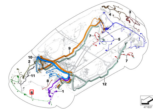 new bmw 2 gt f46 front pdc parking aid wiring repair 61129389340 original