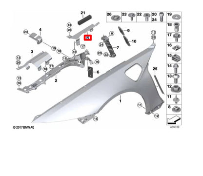 NEW BMW I8 I12 REAR RIGHT DEFORMATION ELEMENT 51647336274 ORIGINAL