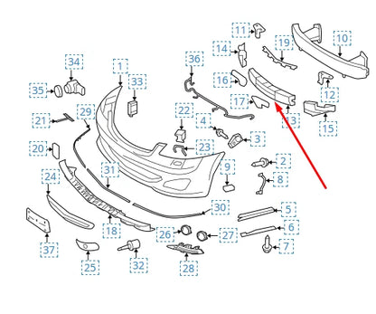 NEW MERCEDES-BENZ S-CLASS W221 FRONT BUMPER CENTER ABSORBER A2218856337 ORIGINAL