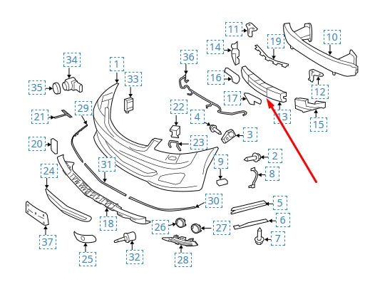 NEW MERCEDES-BENZ S-CLASS W221 FRONT BUMPER CENTER ABSORBER A2218856337 ORIGINAL