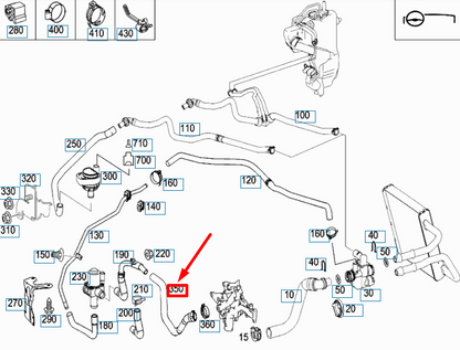 NEW MERCEDES-BENZ E W211 RECIRCULATING PUMP TO ENGINE HOSE A2118322794 ORIGINAL