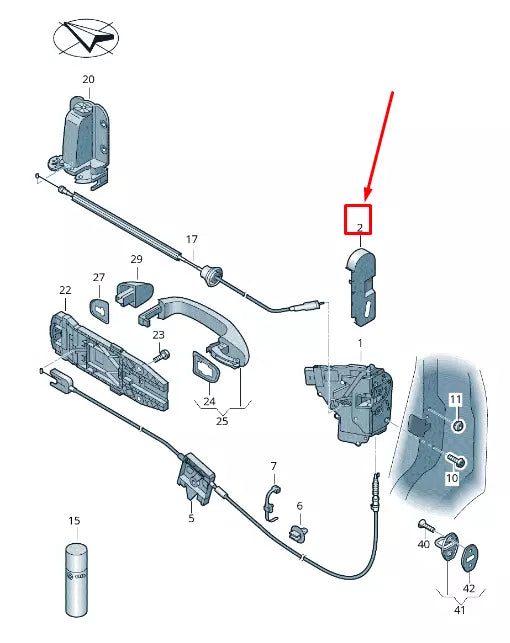 NEW VW SHARAN 7N REAR LEFT DOOR LOCK COVER 7N0839349
