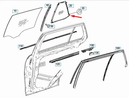 NEW MERCEDES-BENZ C-CLASS S204 REAR LEFT DOOR WINDOW A2047301755