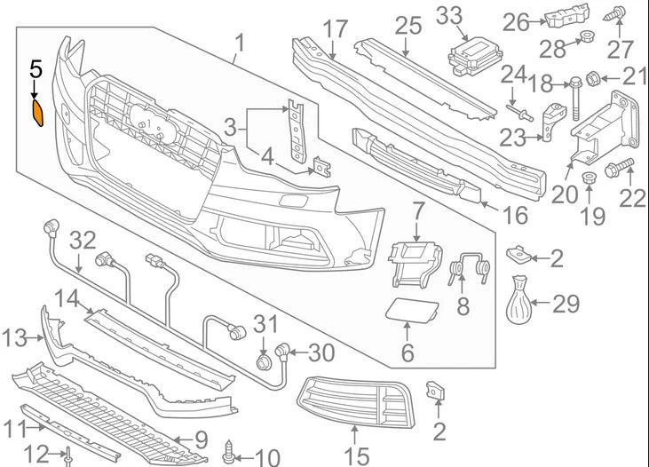 NEW AUDI RS5 8T FRONT BUMPER TOW HOOK EYE COVER 8T0807241EGRU 2013