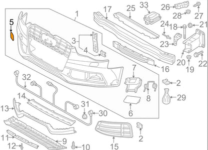NEW AUDI RS5 8T FRONT BUMPER TOW HOOK EYE COVER 8T0807241EGRU 2013