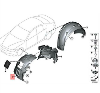 new bmw m3 f80 front left inner fender liner front part 51718054279 original