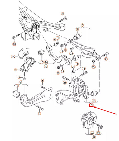 NEW AUDI Q3 8U REAR RIGHT WHEEL BEARING HOUSING 3C0505434G ORIGINAL