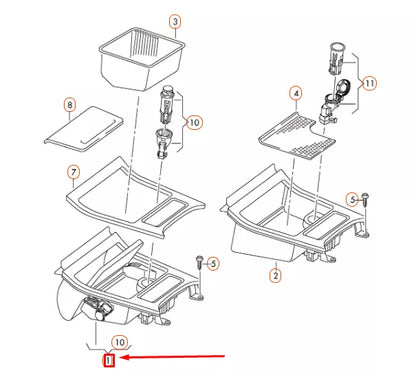 NEW VOLKSWAGEN EOS FRONT CONSOLE STOWAGE COMPATMENT 5K0857961A9B9