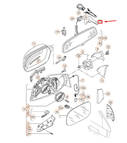 NEW AUDI Q7 4L INTERIOR MIRROR LOWER CABLE GUIDE TRIM 8R0857593Y22 ORIGINAL