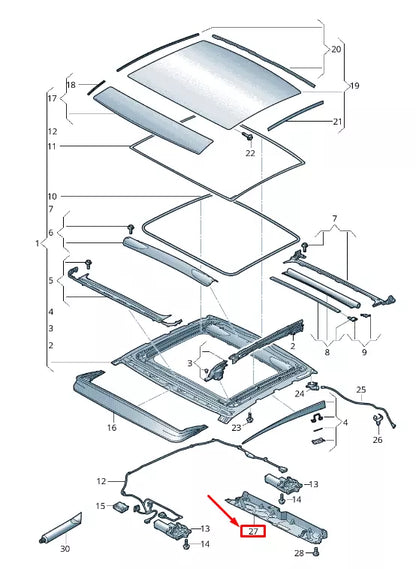 NEW AUDI A5 F5 REAR ROOF REINFORCEMENT PLATE 8W8877591