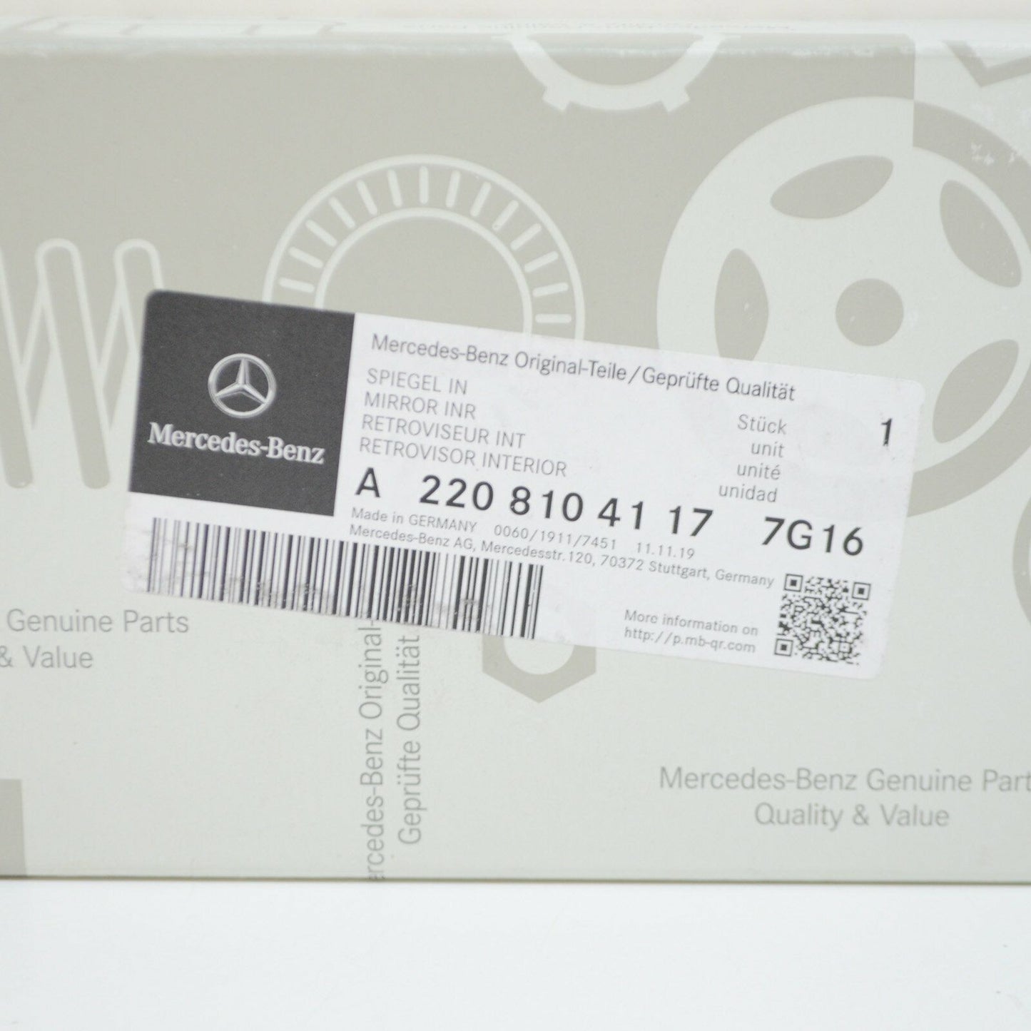 NEW MERCEDES-BENZ CL C215 LEFT SUN VISOR MIRROR A22081041177G16 ORIGINAL