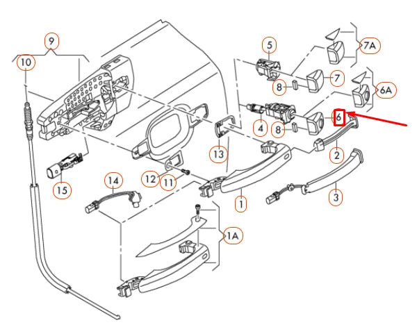 NEW AUDI A4 B8 FRONT LEFT EXTERIOR DOOR HANDLE LOCK CAP LHD 8T0837879GRU