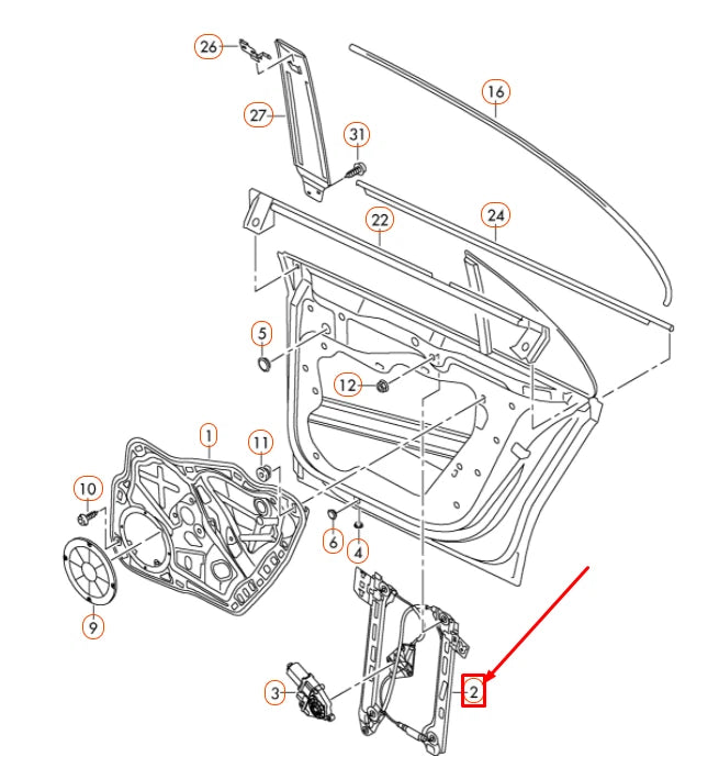 NEW VOLKSWAGEN CC REAR LEFT DOOR WINDOW REGULATOR 3C8839461M ORIGINAL