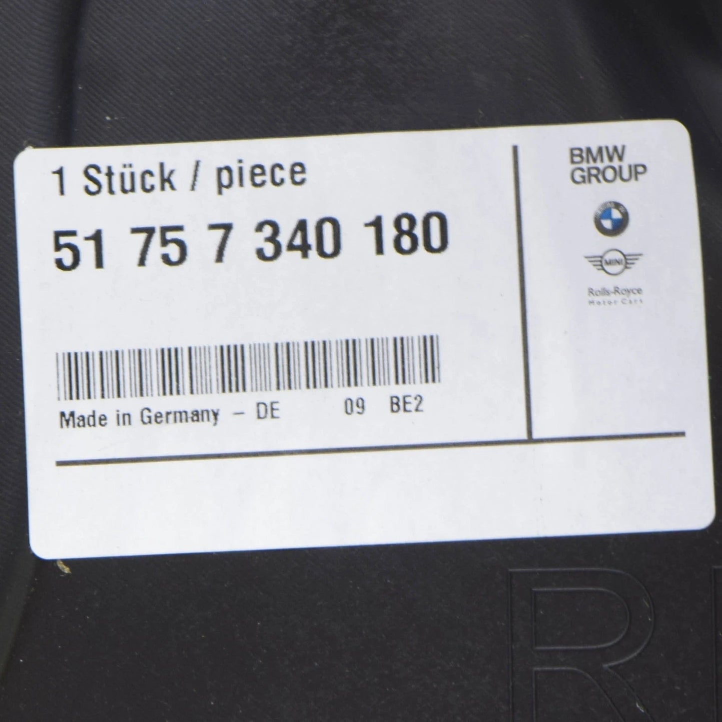 NEW BMW 7 G11 G12 REAR RIGHT UNDERBODY PANELLING 51757340180 ORIGINAL