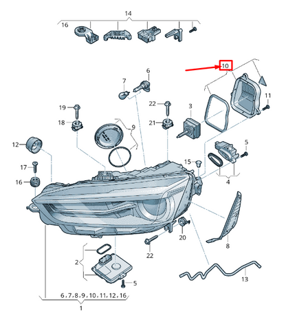 new audi a5 f5 front right headlight cover cap 8w6941158 original