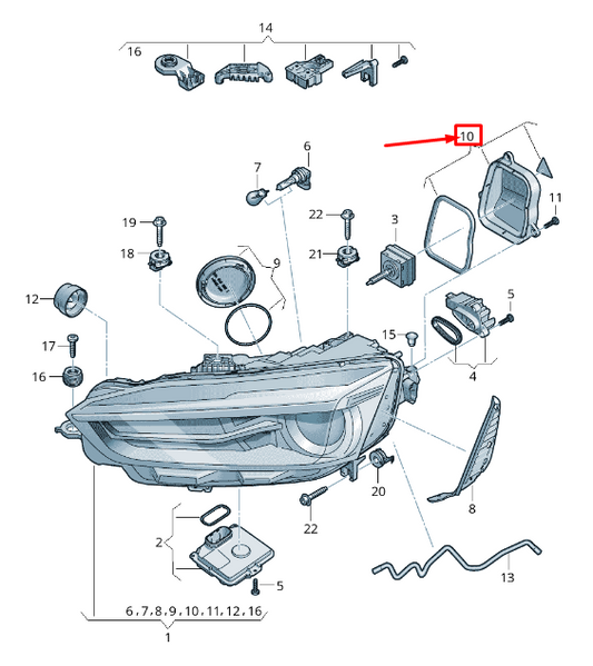 new audi a5 f5 front right headlight cover cap 8w6941158 original