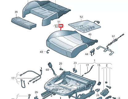 NEW VOLKSWAGEN GOLF MK7 5G FRONT SEAT COVER 5G0881405FNXTO ORIGINAL