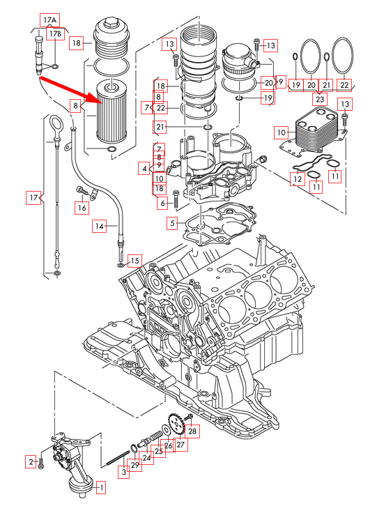 NEW AUDI Q7 4L OIL FILTER 057115561M 3.0 DIESEL ORIGINAL