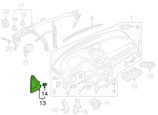 new audi q3 8u dashboard left end cover 8u0857085a4pk 8u0857085a 4pk original