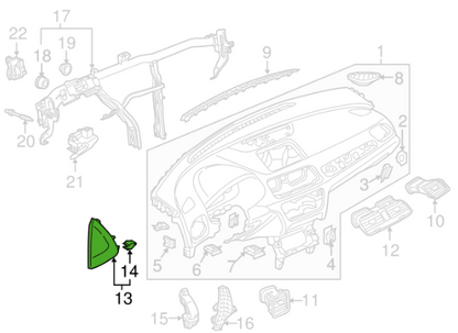 new audi q3 8u dashboard left end cover 8u0857085a4pk 8u0857085a 4pk original