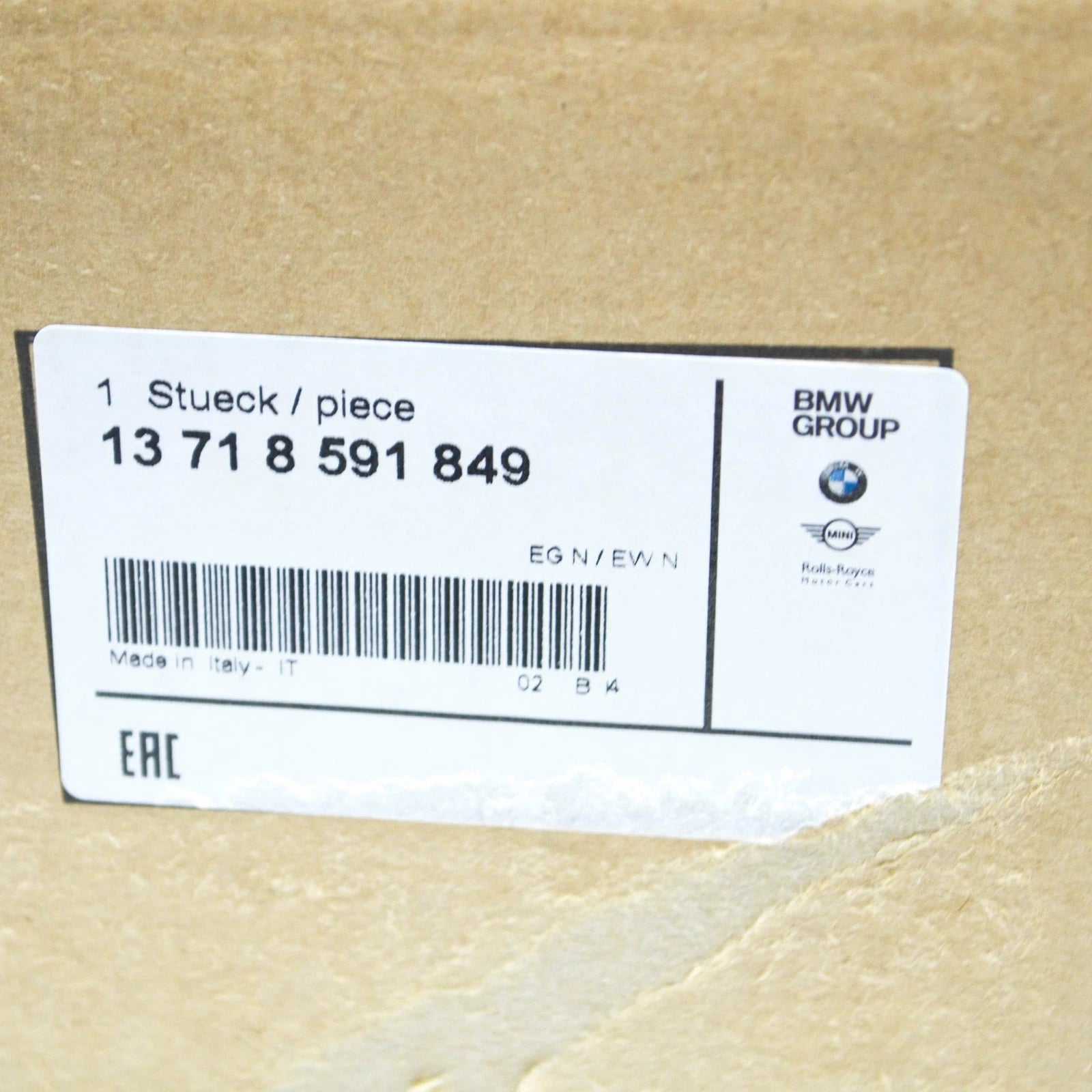 NEW BMW 5 G30 RESONATOR TANK 13718591849 8591849 ORIGINAL