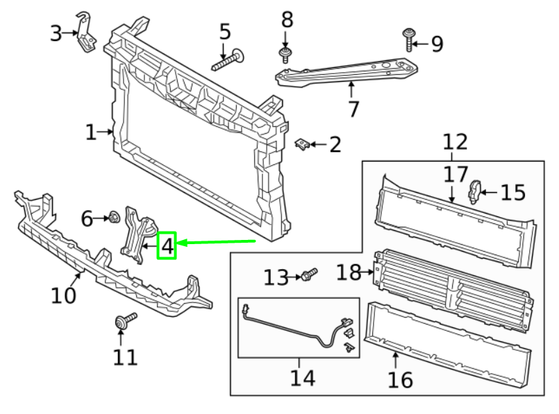 NEW VOLKSWAGEN JETTA MK7 FRONT HOOD UPPER LOCK SUPPORT 17A805567 ORIGINAL