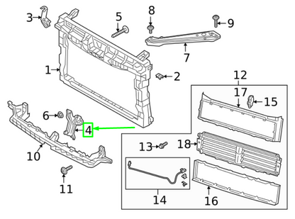 NEW VOLKSWAGEN JETTA MK7 FRONT HOOD UPPER LOCK SUPPORT 17A805567 ORIGINAL