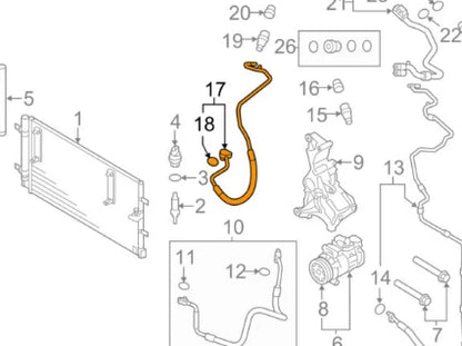 NEW AUDI Q5 8R REFRIGERANT SUCTION HOSE 8K0260707AC ORIGINAL