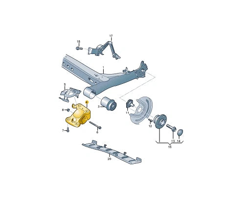 NEW AUDI A1 SPORTBACK GBA REAR AXLE LEFT BEARING 2Q0501545H