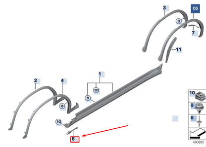 NEW BMW X3 G01 RIGHT LIGHT MODULE HOLDER 63148089776 ORIGINAL