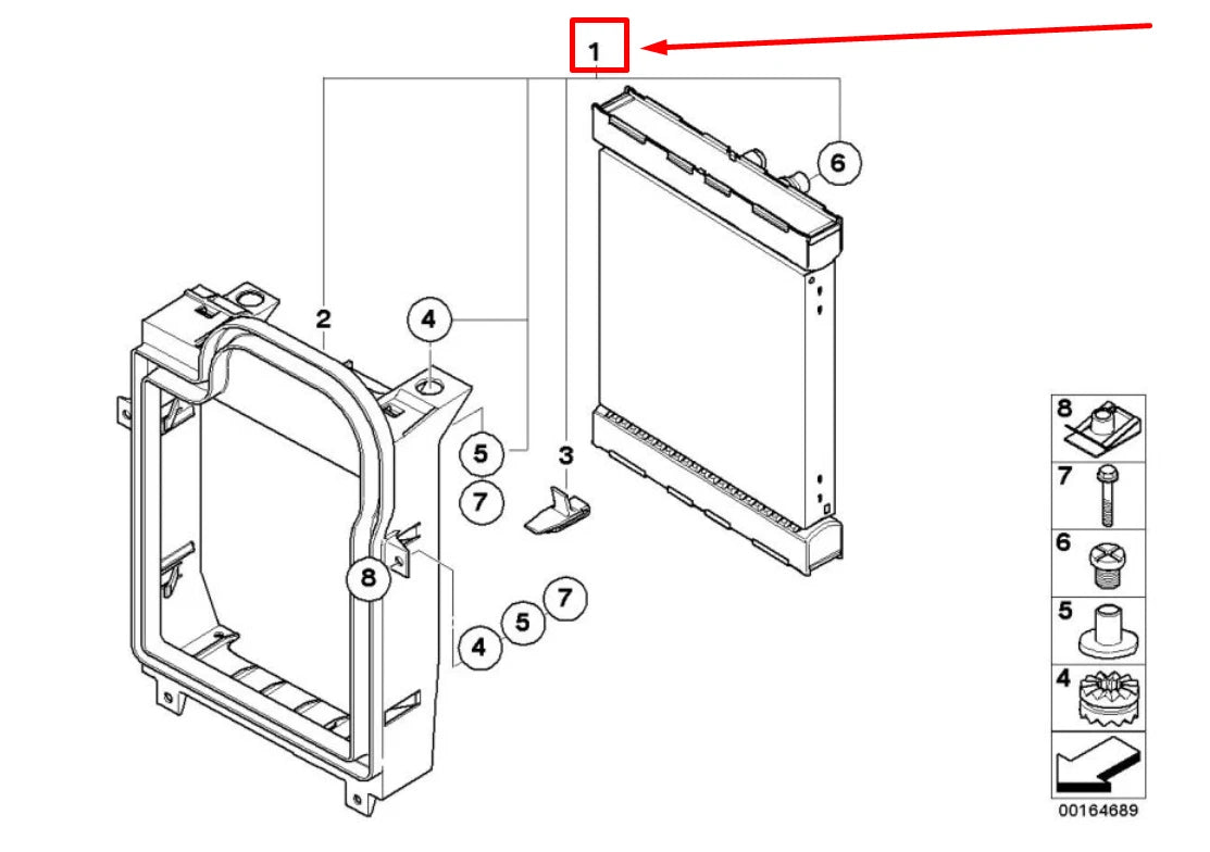 NEW BMW X5 E70 AUXILIARY RADIATOR 7586544 17117586544 ORIGINAL