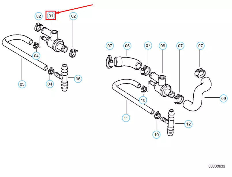 NEW BMW 3 E30 HEATER CORE THERMOSTAT 64118391926 8391926 ORIGINAL