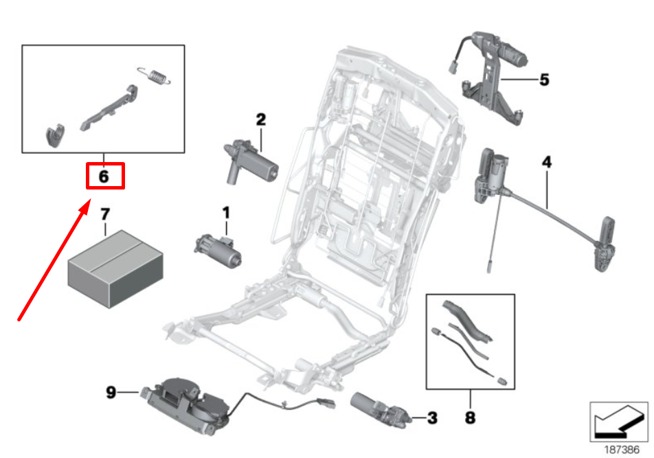 new bmw 7 f01, f02 seat frame repair kit 9181836 52209181836 original
