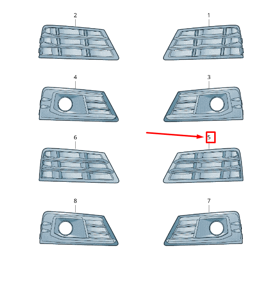 new audi tt fv front left air guide grille 8w0807681rrn4 8w0807681r rn4 original