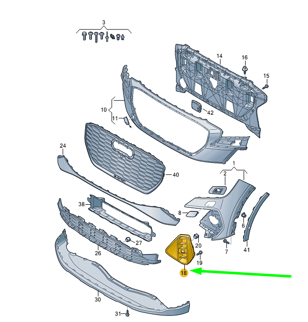NEW AUDI Q4 E-TRON FRONT LEFT AIR GUIDE GRILLE 89A8076819B9 ORIGINAL