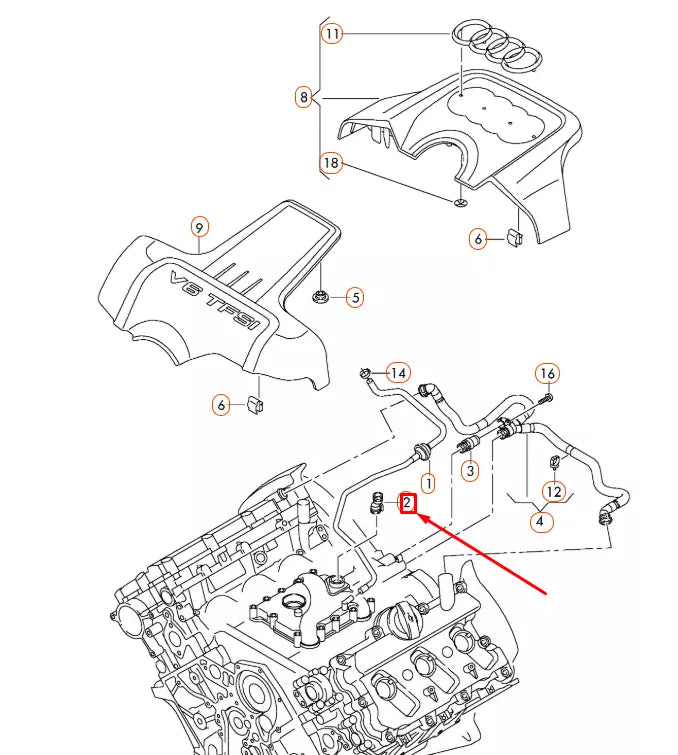NEW AUDI A4 B8 ENGINE VENT BREATHER TUBE 06E103213